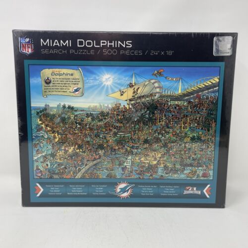 Miami Dolphins Search Puzzle 500 Piece Joe Journeyman 24" x 18" NFL 2016 - Picture 1 of 2