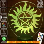 SUPERNATURAL LOGO SYMBOL3D LED Battery USB Night Light 7 Colour Changing Lamp