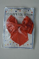 Designer Collection 5" Large Girls Ribbon Bow Hair Clip Red / White Dots
