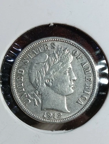 1912-D Barber Silver Dime  Almost Uncirculated AU Details Coin Item J10I20