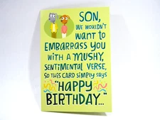 Sweet Funny Goofy  Birthday Greeting Card for Son