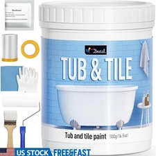 Tile Paint Refinishing Kit Water Based Easy Cleanup Low Odor Bathtub Sink New