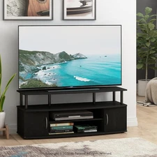 Modern Large Entertainment Stand for TV up to 55 Inch, Blackwood