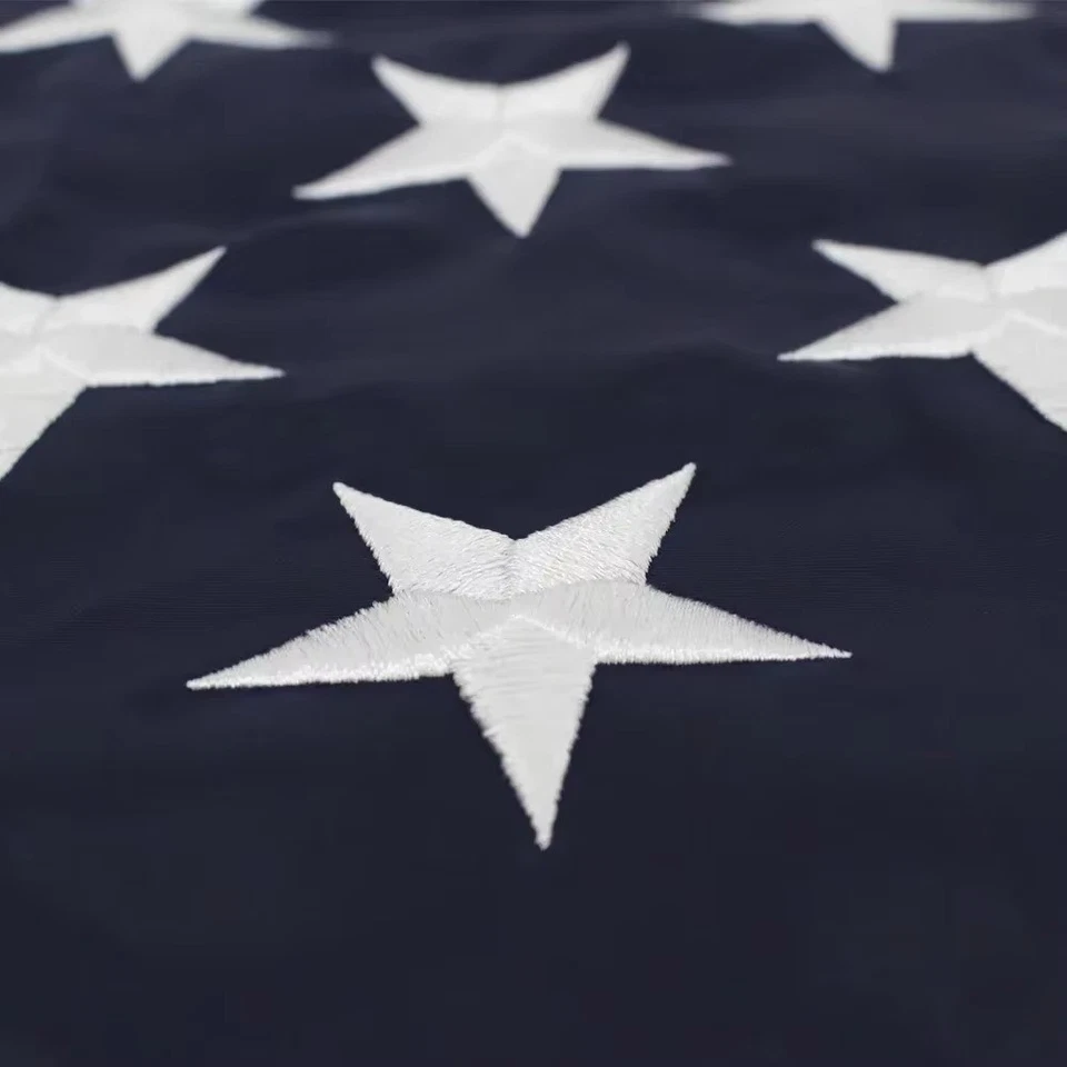 Bandera de Estados Unidos Resistente Lujo Bordado Estrellas Cosidas Rayas Ojales Nylon Foto 3 de 4