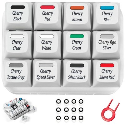 Cherry MX Switch Tester 12Key Mechanical Keyboard Sampler Tool O Rings