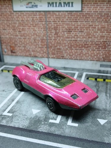 Hot Wheels Redline Peeping Bomb 1969 Hot Pink Enamel Usa Vintage W/ Case