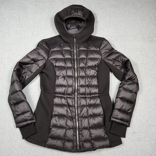 Michael Kors giacca piumino donna nero leggero cappuccio lungo taglia small