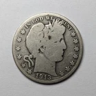 1913 S Barber Head Silver Half Dollar