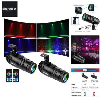 LED Pinspot-Licht 2er-Pack, Disco Ball Spotlights 15W RGBW 4 in 1 Spiegelkuge...