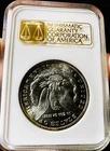 1884 O $ NGC MS-64 Gold Embossed Old Fatty Holder Morgan Silver Dollar.