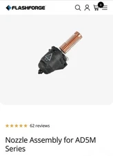 FLASHFORGE Adventurer 5M / 5M Pro Nozzle 0.6mm Hardened 280℃ High Flow NIB