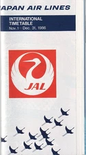 JAL Japan Air Lines timetable 1986/11/01