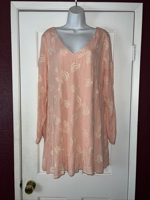 Filly Flair Mini Dress Size Large Long Sleeves Embroidery Floral 