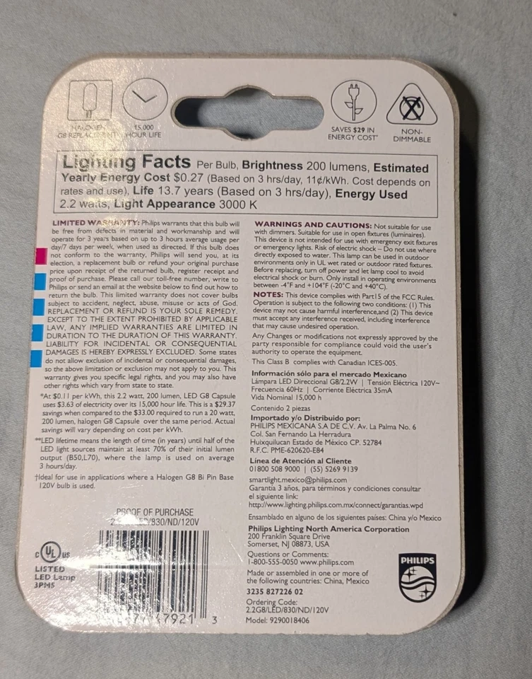 PHILIPS landscaping & accent lighting 120v LED ( G8 replacement ) - Image 2 of 2