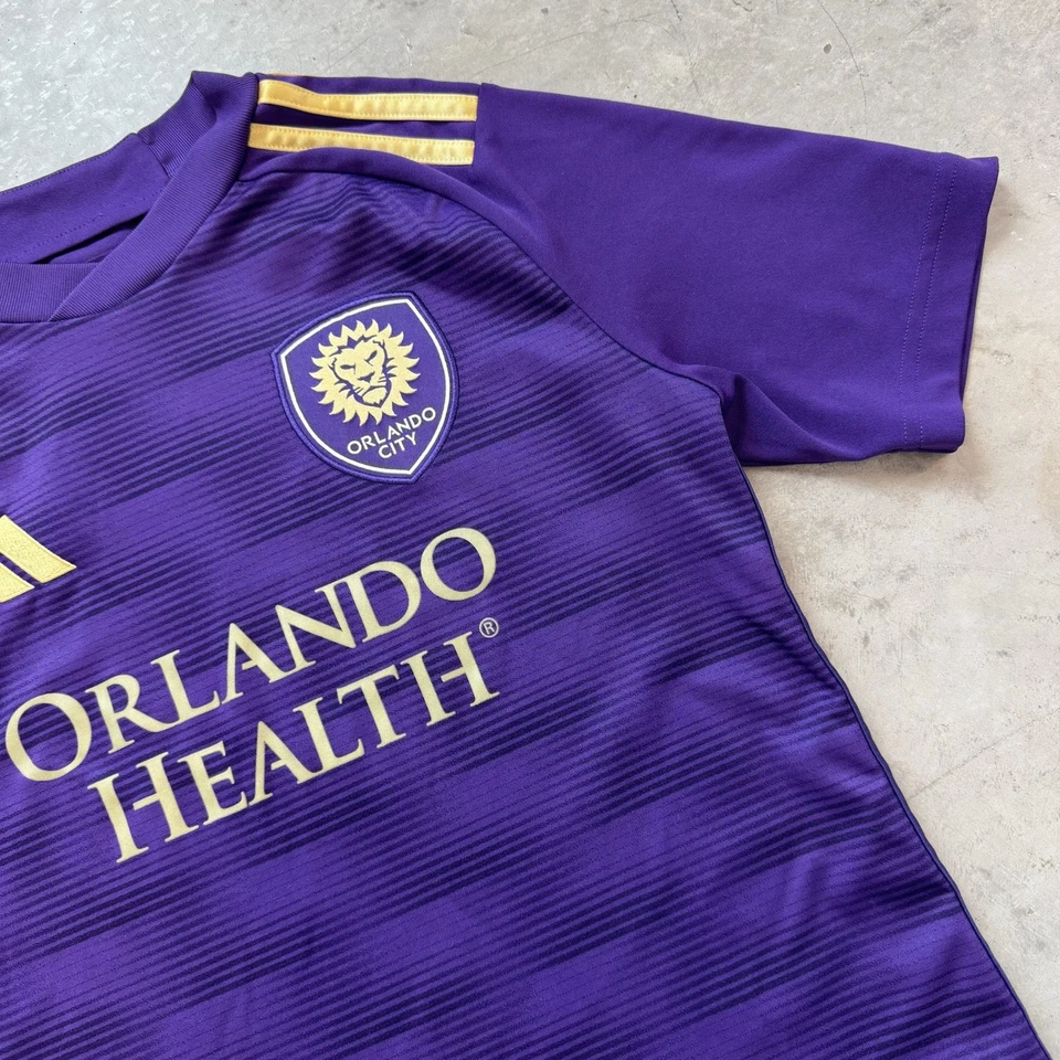 2023 Adidas MLS Orlando City Home Soccer Jersey Shirt Youth Size Large 13-14Y - Image 4 of 4