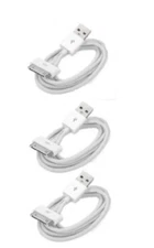 3x 30-Pin To USB Charge Sync Cable Charger for iPhone 3G 4 4s ipod Ipad