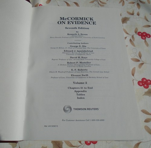 McCormick on Evidence 7th Edition 2 Volume Set by Kenneth Broun Hardcover - Picture 7 of 14