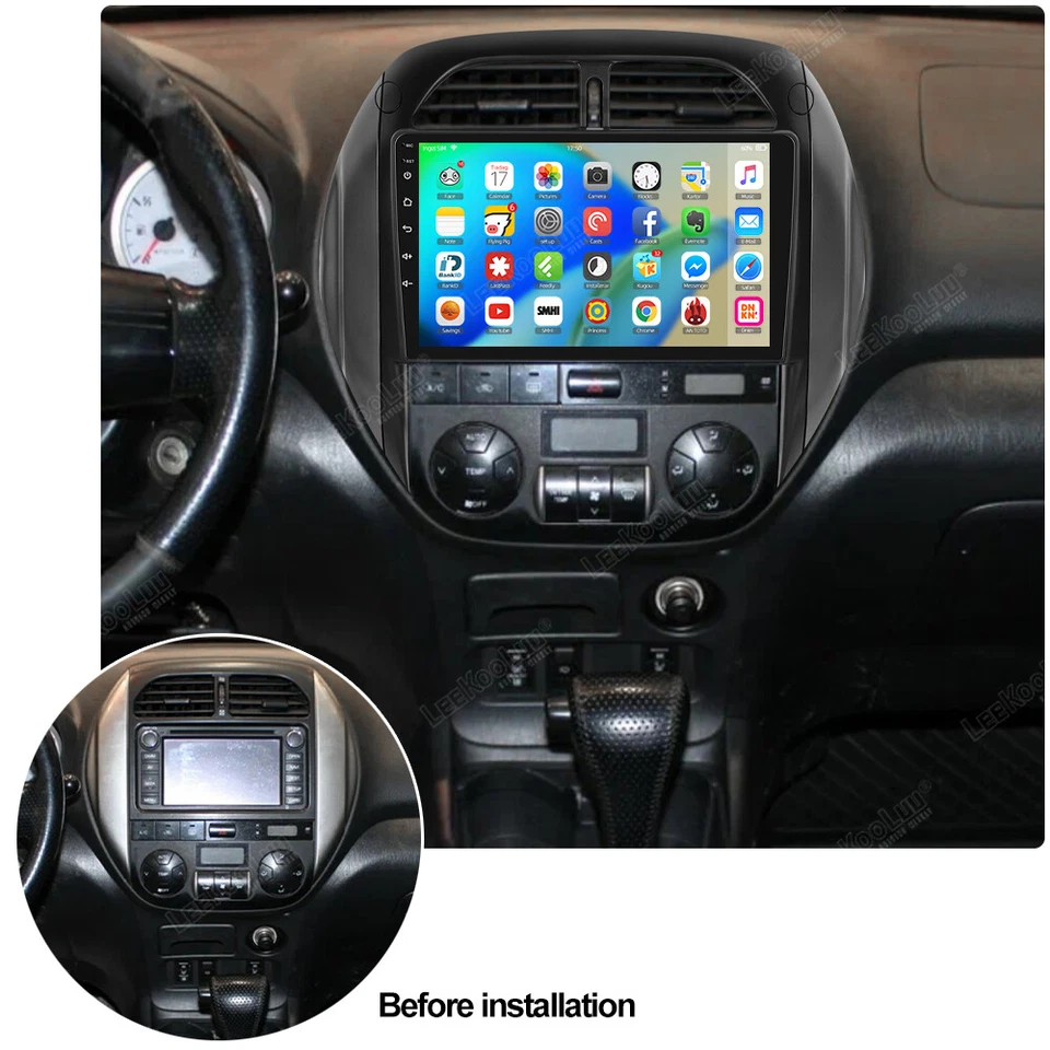 LEEKOOLUU Autoradio 32G Android 13 per Toyota RAV4 2003-2005 GPS Nav WiFi RDS FM Bluetooth