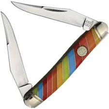Rough Ryder Lollipop Series Pocket Knife Stainless Dual Clip Blades Synthetic