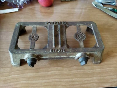 ANCIEN JOUET DINETTE RÉCHAUD CUISINE EN FONTE. Marque POUPETTE, France, vintage - Photo 1/4
