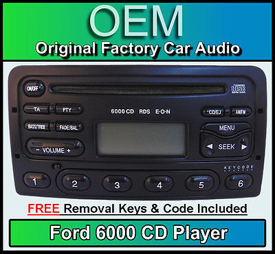 filosofi vase Forsendelse Ford Focus car stereo, Ford 6000 CD player + removal keys &amp; radio code  BLACK | eBay