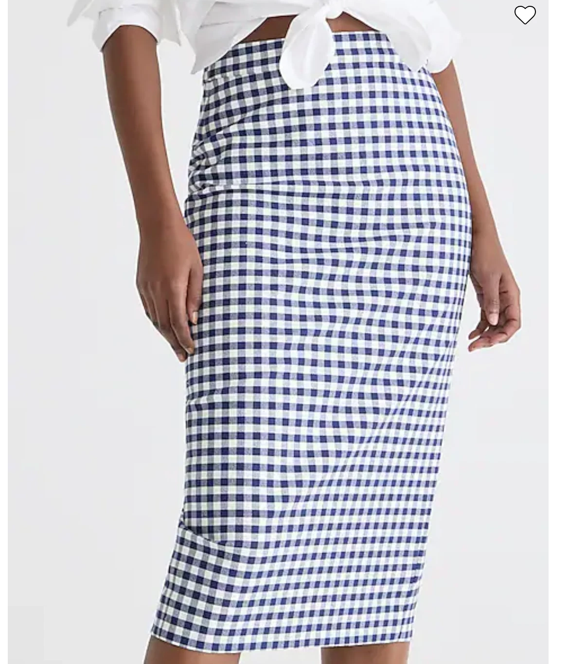 J.Crew No. 3 Pencil skirt in gingham bi-stretch cotton-BR351-DARK EVENING-NWT