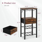 Wine Rack Freestanding Floor, 2 Tier Wine Storage Rack with Drawer  — photo 3