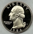 1986 S Proof Washington Quarter From Proof Set With Free Shipping