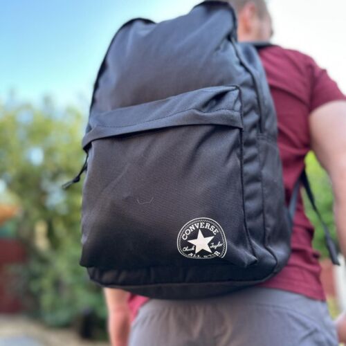 Converse Black Back Pack School Sports Bag Over Shoulder Bag Laptop Bag Satchel - 第 1/4 張圖片