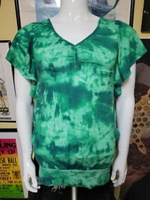 Womens Energie Emerald Retro Tie Dye Top Shirt Blouse Medium NWT NEW Tunic Kohls