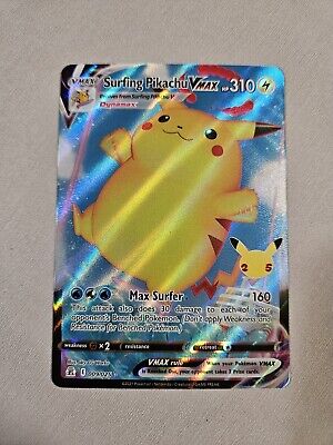 Surfing Pikachu VMAX 009/025 Celebrations Ultra Rare Holo Surfing Pikachu VMAX 009/025 Celebrations Ultra Rare Holo