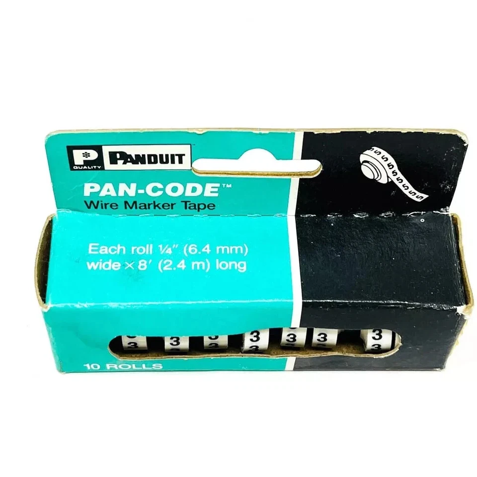 10 rollos de cinta marcadora de alambre Panduit PMDR-3 Pan-Code, blanca, poliéster hecha en EE. UU. Foto 2 de 4