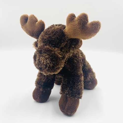 AURORA Moose 7" Plush Toy Stuffed Animal Brown Flopsie Bean Bag - Picture 2 of 12