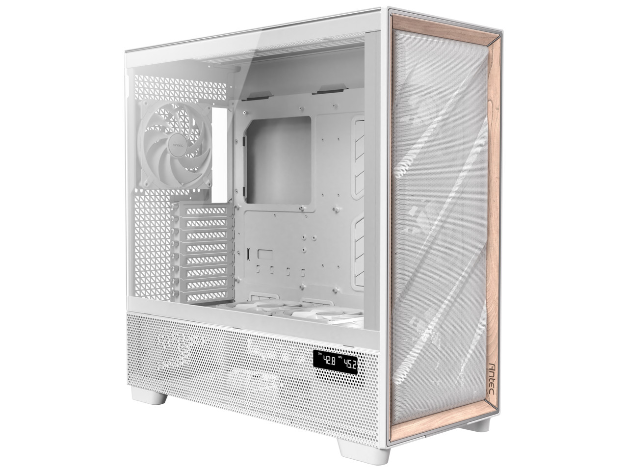 Antec Flux Pro White в комплекте 6 ШИМ-вентиляторов передняя панель с высоким потоком воздуха из березы