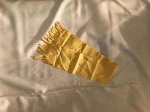 Yellow Fringed Neck Scarf 3 1/2 X 28 #83