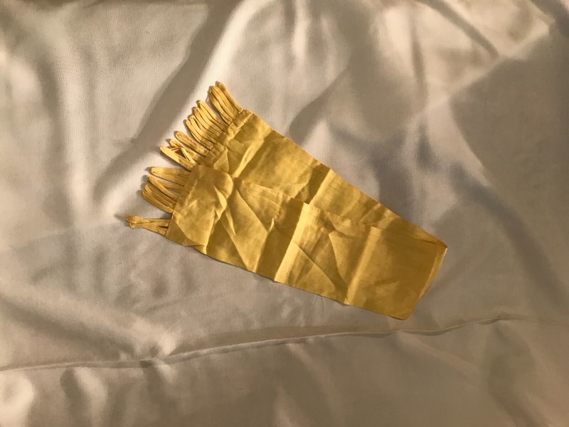 Yellow Fringed Neck Scarf 3 1/2 X 28 #83