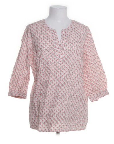 weiß-rosa Bluse mit Muster Gr. 42 neu Kurzarm 100% Baumwolle Tunika
