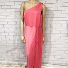 BHLDN Women’s Dylan One Shoulder Satin Dress - Size 14