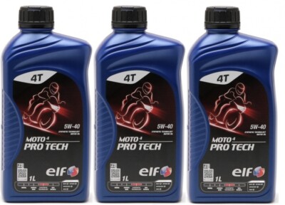 Elf Moto 4 Pro Tech 5W-40 4T Motorrad Motoröl 3x 1l = 3 Liter