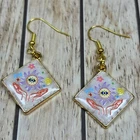 Evil Eye Sun Mudra Hook Dangle Earrings Gold Plated Womens Symbol  Jewellery New