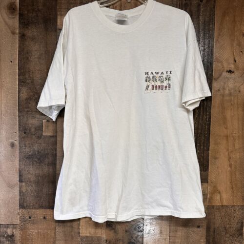 Vintage Hanes Beefy T-Shirt Herren XL 2003 Hawaii Graphic Tee Beige - Bild 2 von 11