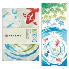Japanese Cotton Tenugui Tapestry Hand Towel Bento Cloth Kingyo Goldfish 35"x13"
