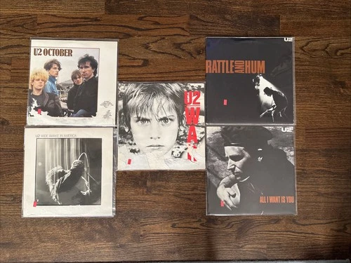 U2 Vintage Vinyl Record Lot Of 5 October War  Rattle And Hum