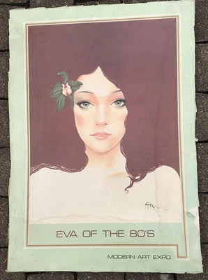 vintage 1980-1983 AFFICHE A.MITCHELL EVA OF THE 80'S modern ART expo - Photo 1/4