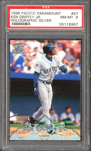 1998 Pacific Paramount - Ken Griffey Jr #87 Holographic Silver /99 PSA 8 POP 3