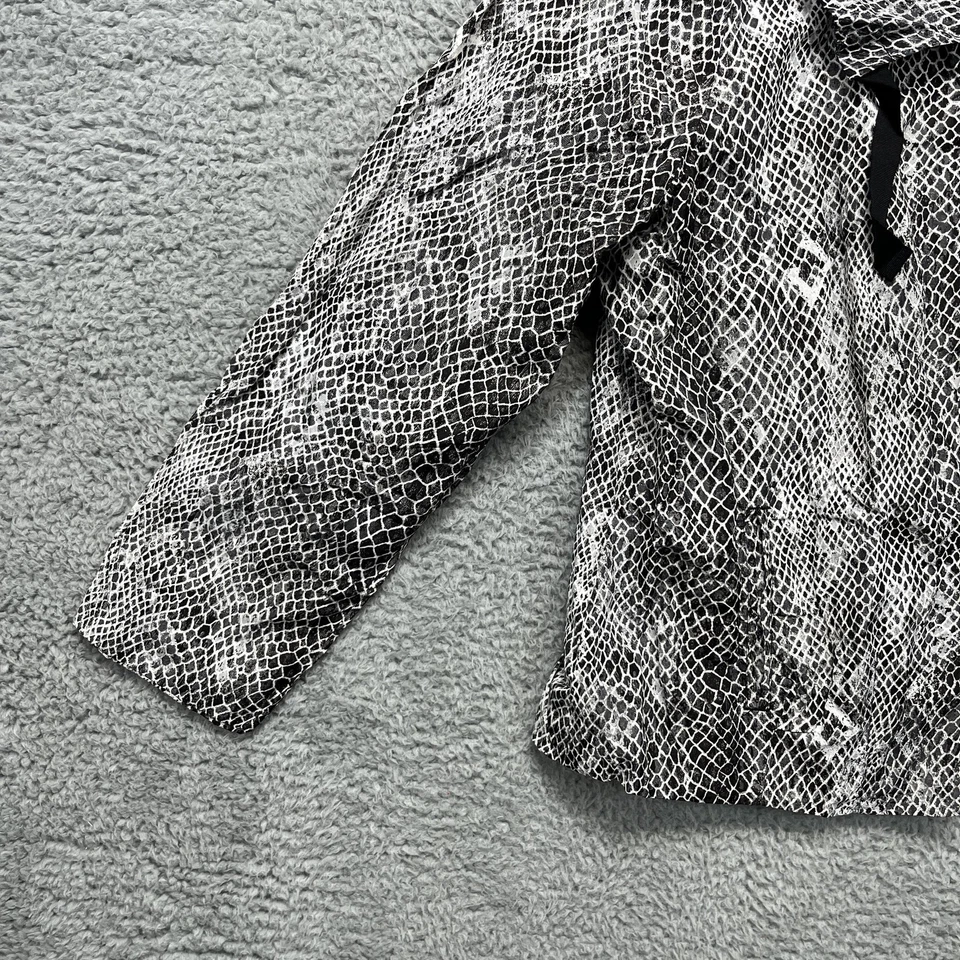 Chaqueta Chico's Mujer 3 Negro Blanco Estampado Piel de Serpiente Forrada Metálica Noche Foto 3 de 4