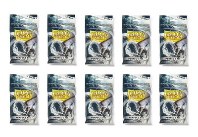 Dragon Shield 100 Standard Size Clear Perfect Fit Sleeves 10 Packs