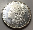 1887 Morgan Silver Dollar $1, Gem BU Proof Like PL. Stunning Luster! F197