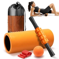 5 in 1 Foam Roller Set - Trigger Point Foam Back Roller, Muscle Roller Stick,...