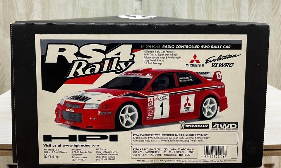 HPI RC RS4 Rally 1/10 MITSUBISHI Lancer Evo VI WRC 4WD Rally Car con... - Immagine 4 di 4